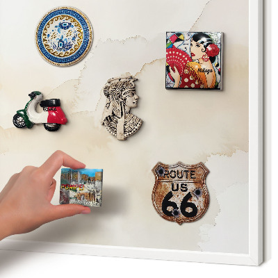 Wand-Magnettafel für Reisesouvenirs mit weißem Rahmen Pastellfrieden