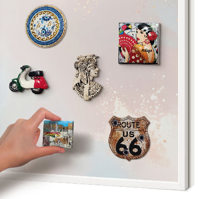 Wand-Magnettafel für Reisesouvenirs mit weißem Rahmen Pastellharmonie