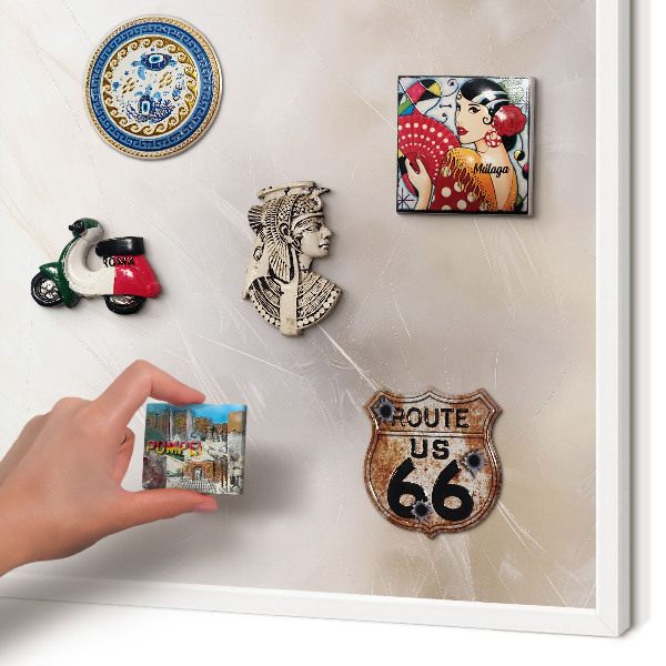Magnettafel aus Metall für Souvenirs in weißem Rahmen Sanfte Leichtigkeit
