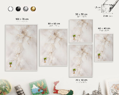 Magnettafel aus Metall für Souvenirs in weißem Rahmen Florale Eleganz