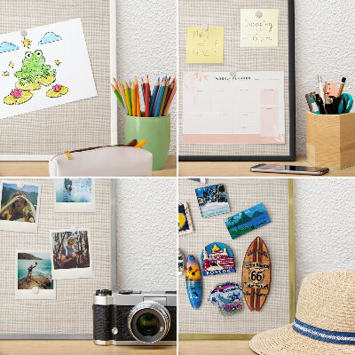 Wand-Magnettafel für Reisesouvenirs mit weißem Rahmen Subtile Eleganz