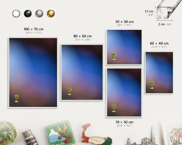 Wand-Magnettafel für Reisesouvenirs mit weißem Rahmen Farben des Gleichgewichts