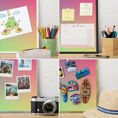 Magnettafel aus Metall für Souvenirs in weißem Rahmen Farbverlauf