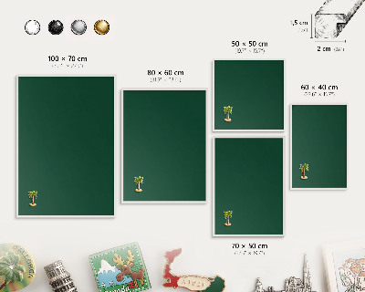 Magnettafel aus Metall für Souvenirs in weißem Rahmen Flaschengrün