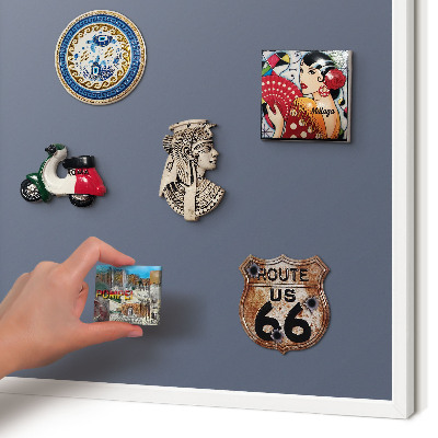 Wand-Magnettafel für Reisesouvenirs mit weißem Rahmen Kühles Grau