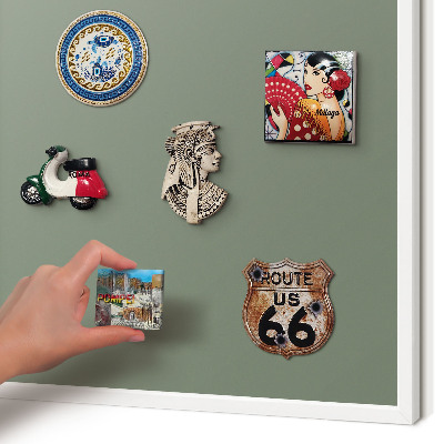 Wand-Magnettafel für Reisesouvenirs mit weißem Rahmen Dunkelgrün
