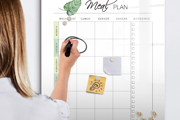 Magnettafel zum schreiben Speiseplan für jede Woche