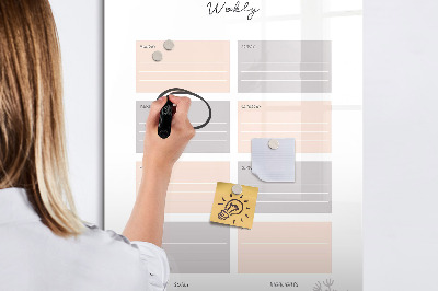 Schreib magnettafel Wochenplaner mit Platz für Fotos