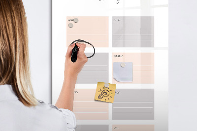 Schreib magnettafel Wochenplaner mit Platz für Fotos