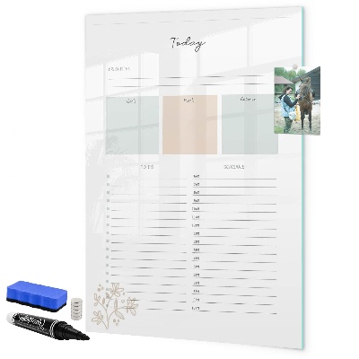 Magnettafel zum schreiben Tagesplan mit Platz für Fotos