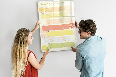 Schreib magnettafel Familien-Speiseplan für die Woche
