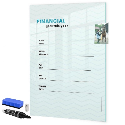 Magnettafel zum schreiben Finanzplan für dieses Jahr