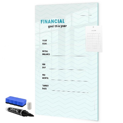 Magnettafel zum schreiben Finanzplan für dieses Jahr