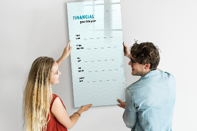 Magnettafel zum schreiben Finanzplan für dieses Jahr