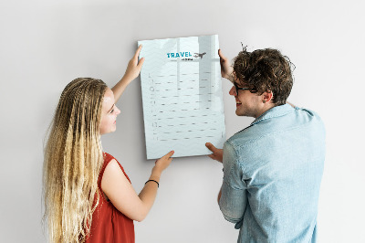 Magnettafel zum schreiben Reisewunschliste mit Inspiration