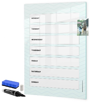 Schreib magnettafel Wochenplaner mit Platz für Fotos
