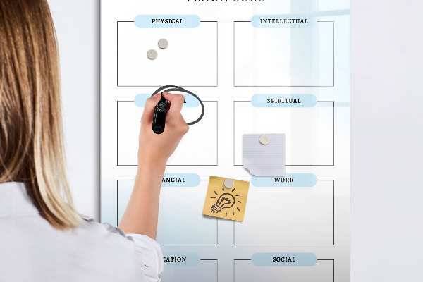 Magnettafel zum schreiben Visionboard für persönliche Ziele