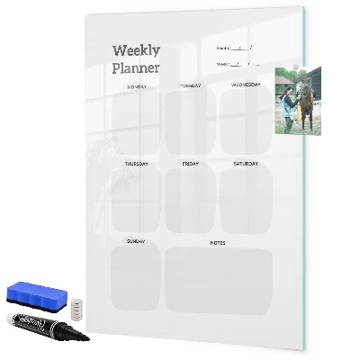 Magnettafel zum schreiben Wochenplaner mit Platz für Fotos