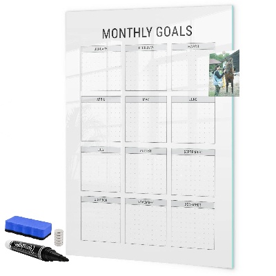 Magnettafel zum schreiben Planung monatlicher Ziele und Aufgaben