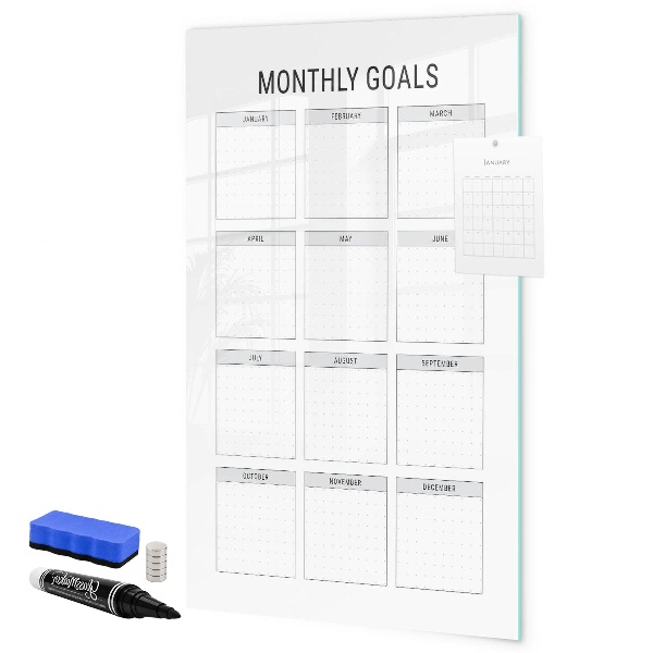 Magnettafel zum schreiben Planung monatlicher Ziele und Aufgaben