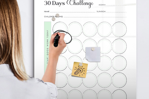 Magnettafel zum schreiben 30-Tage-Challenge: Verfolge deinen Fortschritt