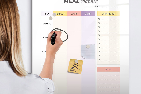 Schreib magnettafel Speiseplan für jede Woche