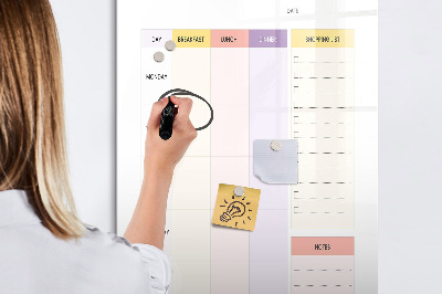 Schreib magnettafel Speiseplan für jede Woche