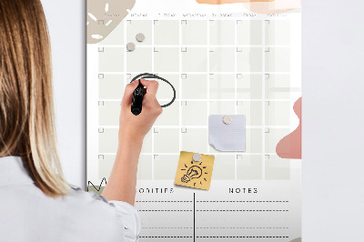 Magnettafel zum schreiben Monatsplaner mit Platz für Fotos