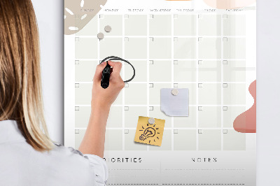 Magnettafel zum schreiben Monatsplaner mit Platz für Fotos