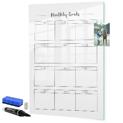 Magnettafel zum schreiben Monatliche Ziele mit der Möglichkeit zur Personalisierung
