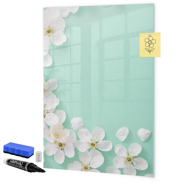Magnettafel zum schreiben Kreatives Board mit floralem Motiv