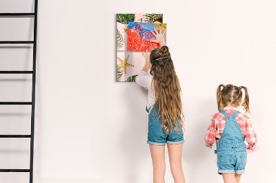 Magnettafel zum schreiben Sommererinnerungen vor der Kulisse der Natur
