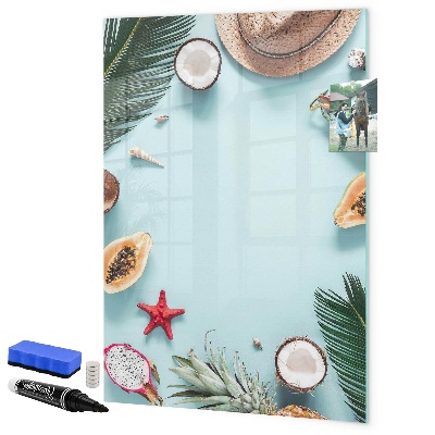 Magnettafel zum schreiben Sommererinnerungen im tropischen Stil