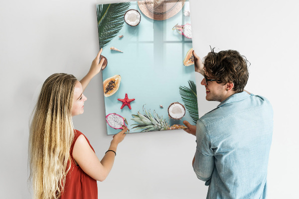 Magnettafel zum schreiben Sommererinnerungen im tropischen Stil