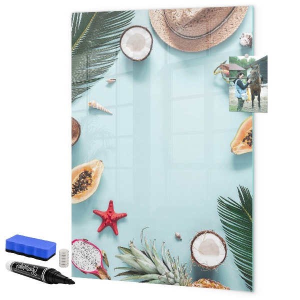 Magnettafel zum schreiben Sommererinnerungen im tropischen Stil