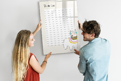 Schreib magnettafel Eine To-Do-Liste mit einem niedlichen Thema