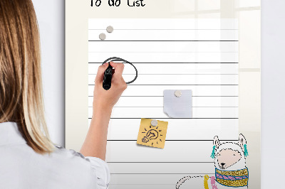 Schreib magnettafel Eine To-Do-Liste mit einem niedlichen Thema