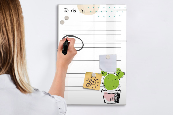 Magnettafel zum schreiben Eine To-Do-Liste mit einer kreativen Wendung