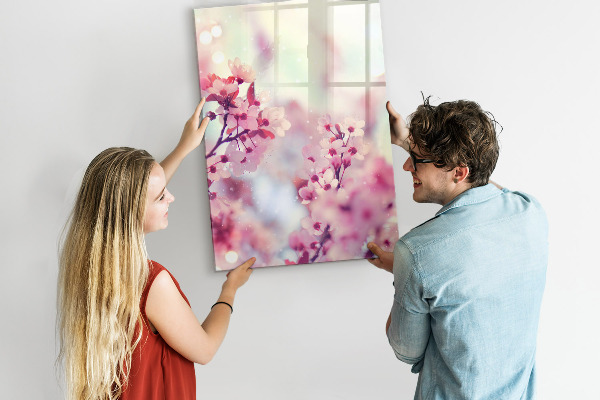 Magnettafel zum schreiben Blumenmotiv mit Platz für Fotos