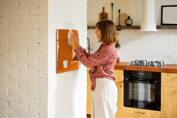 Schreib magnettafel Orangefarbene Tafel für Notizen und Fotos