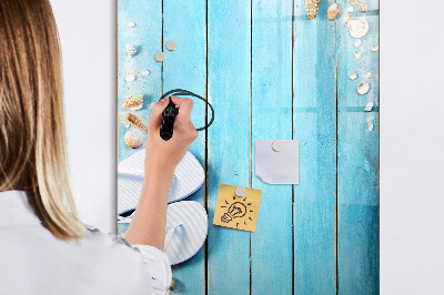 Schreib magnettafel Sommererinnerungen auf blauem Hintergrund