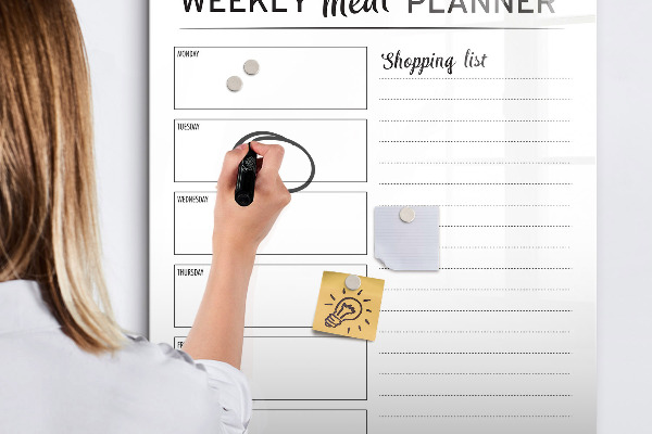 Magnettafel zum schreiben Speiseplan für jede Woche