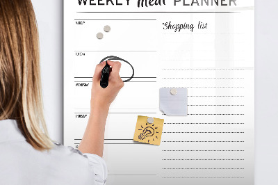 Magnettafel zum schreiben Speiseplan für jede Woche
