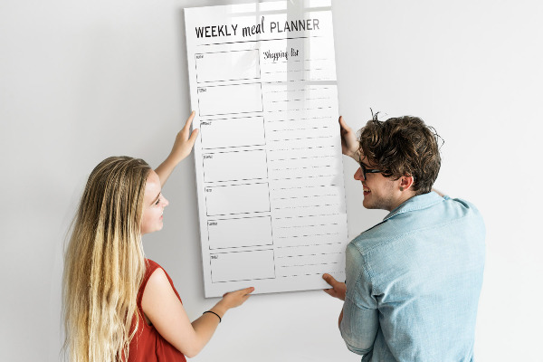 Magnettafel zum schreiben Speiseplan für jede Woche