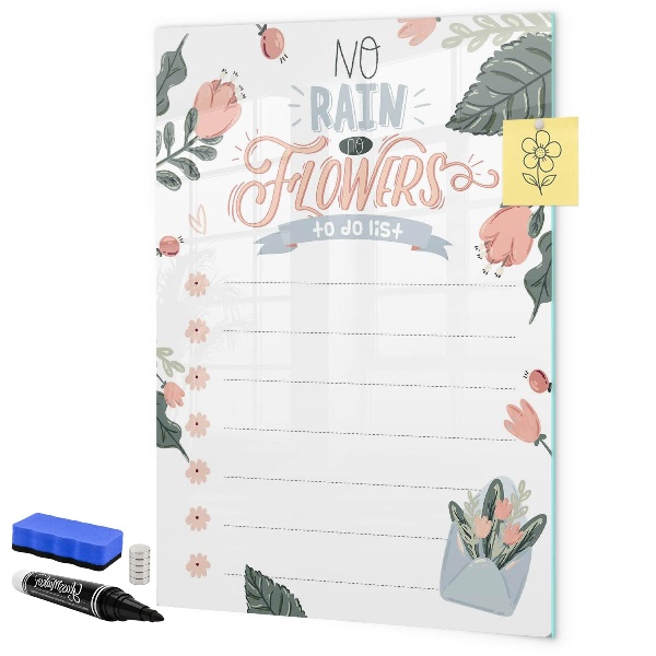 Magnettafel zum schreiben Blumen und Erinnerungen an einem Ort