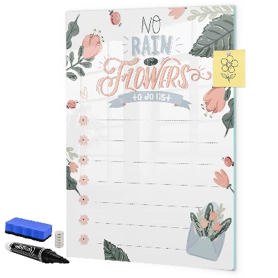 Magnettafel zum schreiben Blumen und Erinnerungen an einem Ort