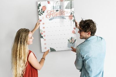 Magnettafel zum schreiben Blumen und Erinnerungen an einem Ort