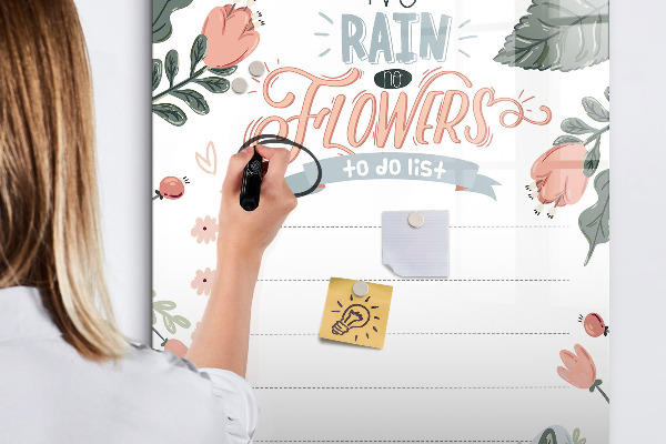 Magnettafel zum schreiben Blumen und Erinnerungen an einem Ort