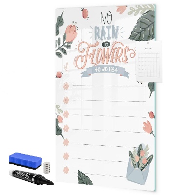 Magnettafel zum schreiben Blumen und Erinnerungen an einem Ort