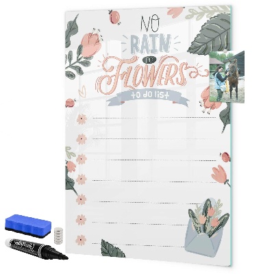 Magnettafel zum schreiben Blumen und Erinnerungen an einem Ort